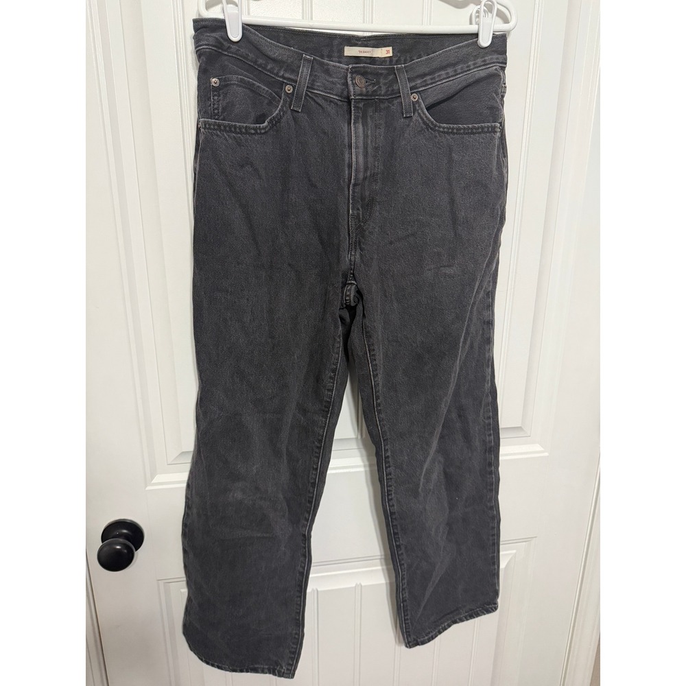 Levi's Jeans Women 31 '94 Baggy Relaxed Fit Washed Black Denim EUC